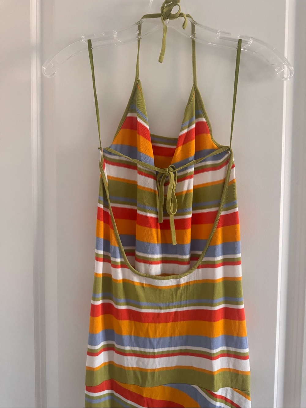SOLID & STRIPED Striped Halter Maxi Dress in Yellow, Green & Orange - Picture 5 of 7